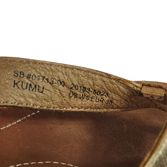 OluKai Womens Flip Flop Sandal sz 5 35 Kumu Gold Brown Leather‎ Rubber Hawaiian - Picture 10 of 10